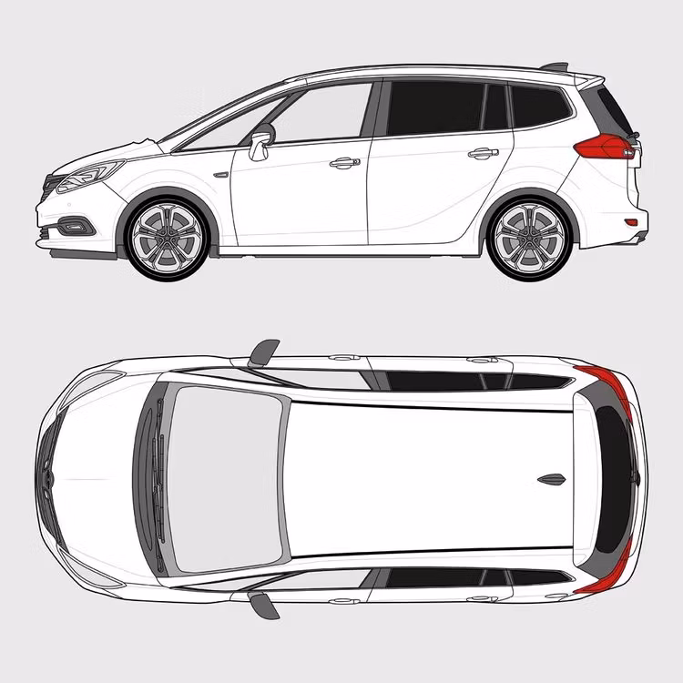 Färdigskuren solfilm till Opel Zafira | 2017-