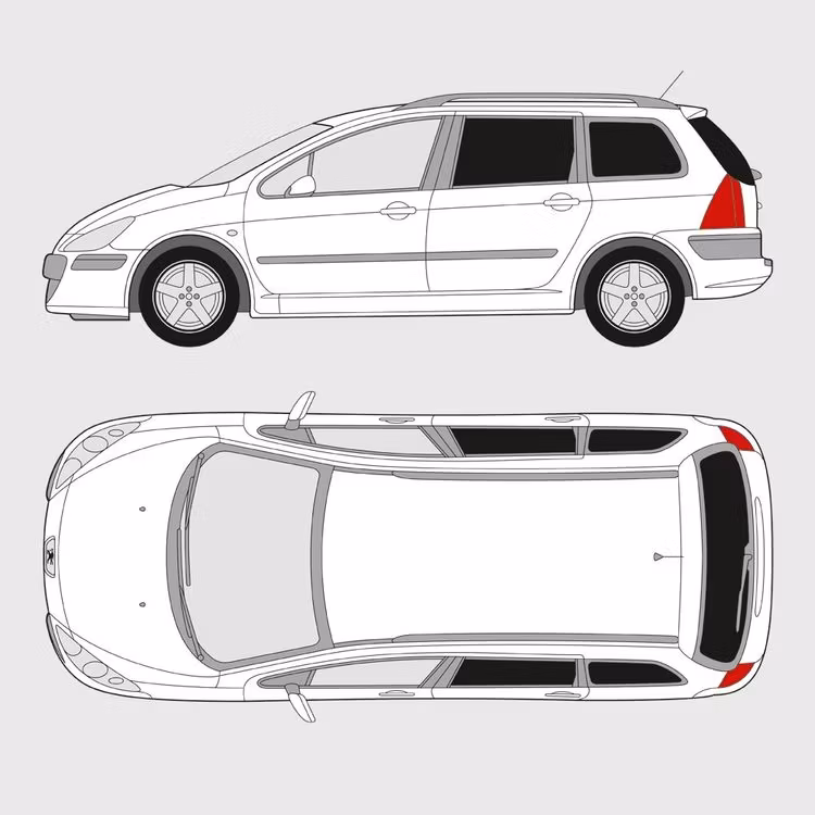 Färdigskuren solfilm till Peugeot 307 SW | 2001-2008