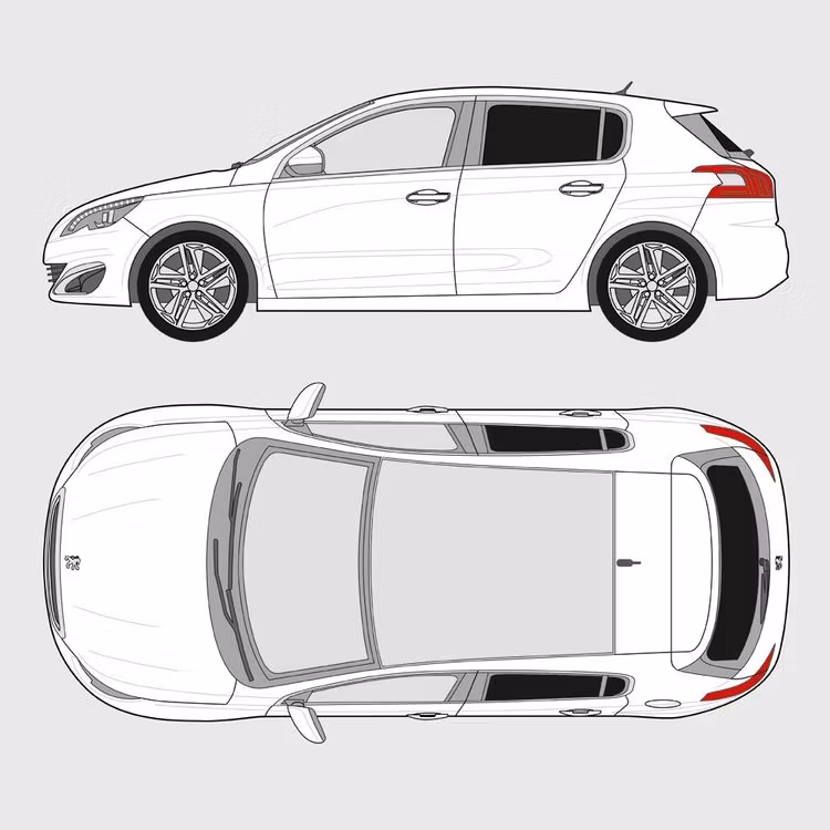 Färdigskuren solfilm till Peugeot 308 5-dörrar | 2013-2021
