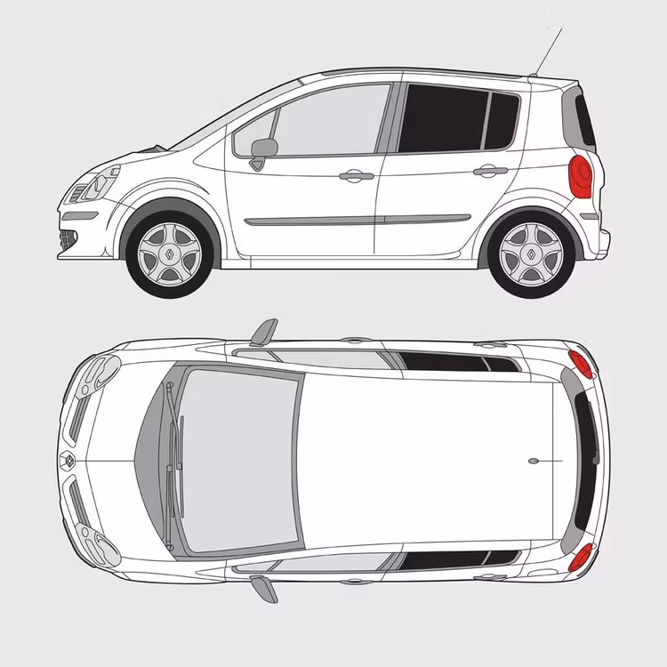 Färdigskuren solfilm till Renault Modus | 2004-2012