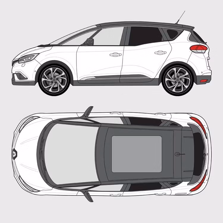Färdigskuren solfilm till Renault Scenic | 2017-