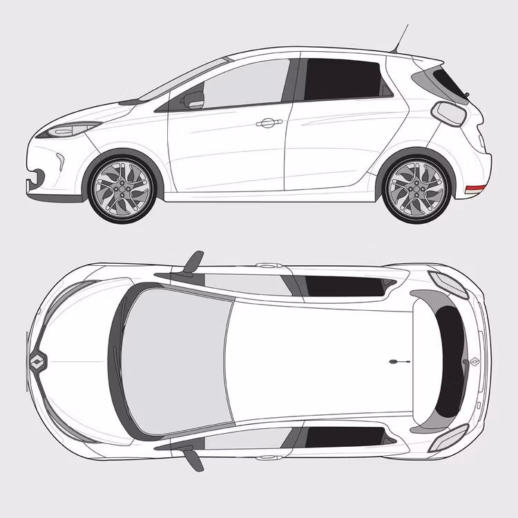 Färdigskuren solfilm till Renault Zoe | 2014-