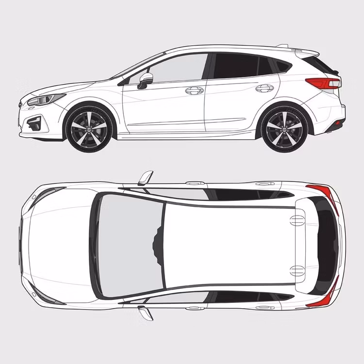 Färdigskuren solfilm till Subaru Impreza 5-dörrar | 2018-