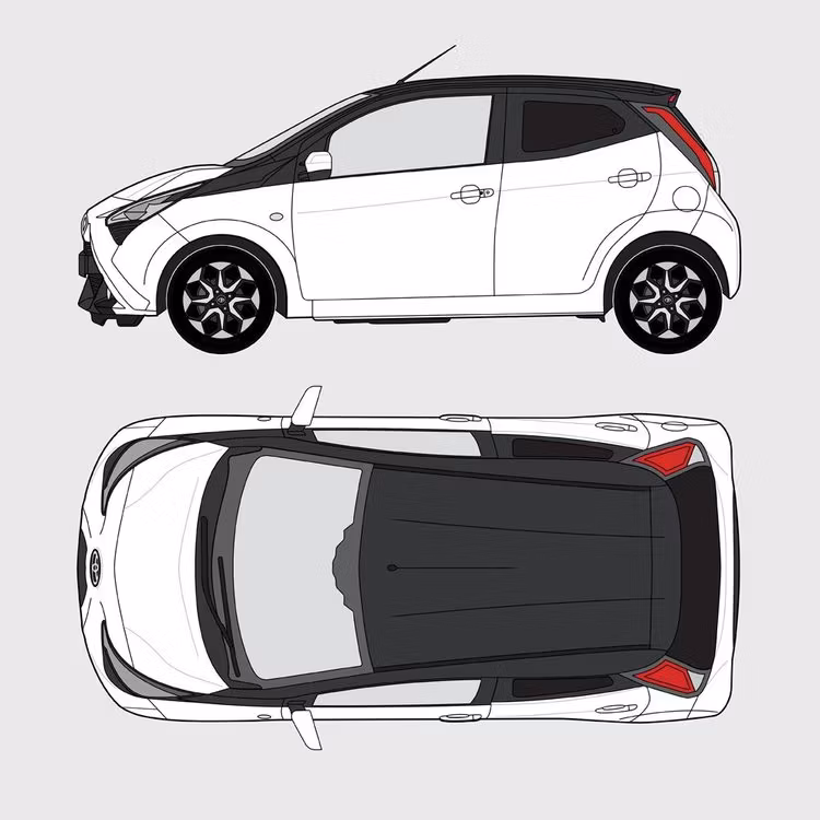 Färdigskuren solfilm till Toyota Aygo 5-dörrar | 2018-