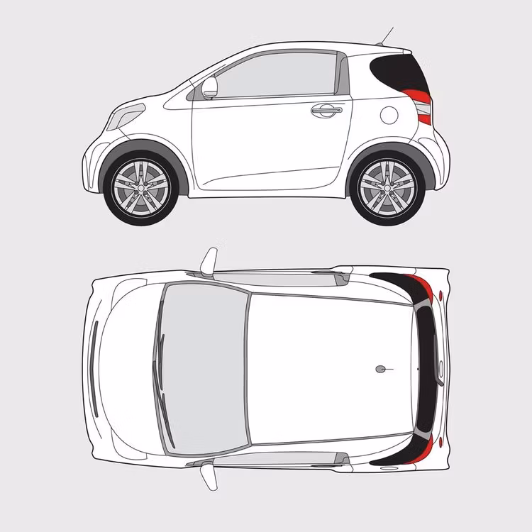 Färdigskuren solfilm till Toyota IQ | 2009-2014