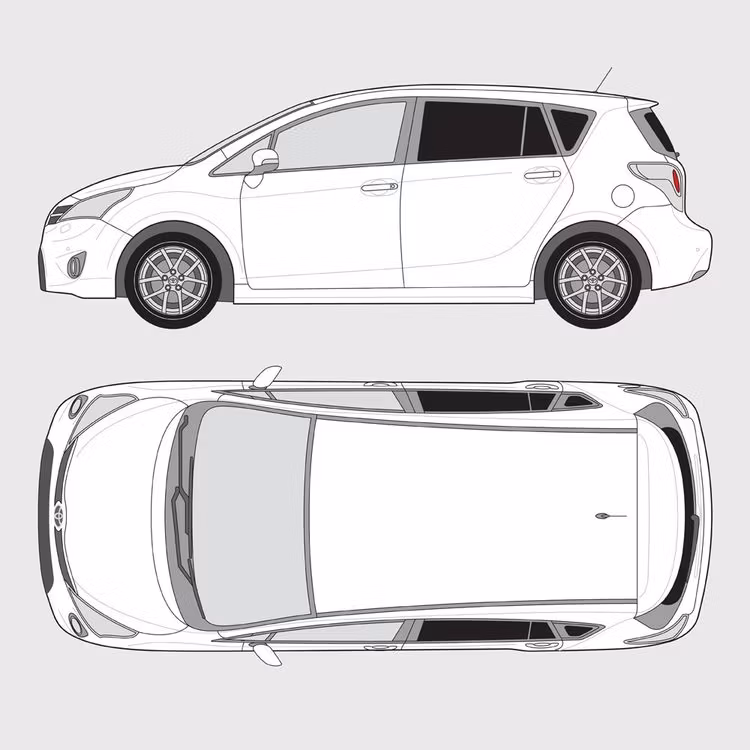 Färdigskuren solfilm till Toyota Verso | 2009-