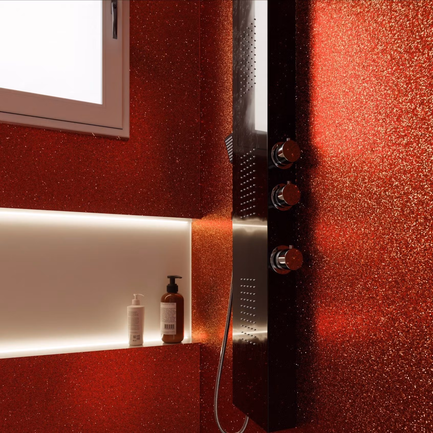 Dekorplast R8 – Rød Glitter