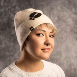 Ullmössa vit, mörkgrått renspår