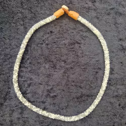 Pärlhalsband 44 & 45,5 cm - silver och vit