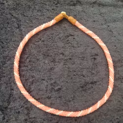 Pärlhalsband 44 cm - rosa vit