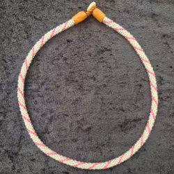 Pärlhalsband 44,5 cm - silver och rosa