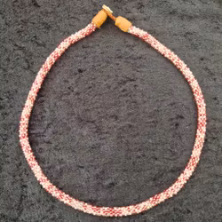 Pärlhalsband 44,5 cm - rosamelerad