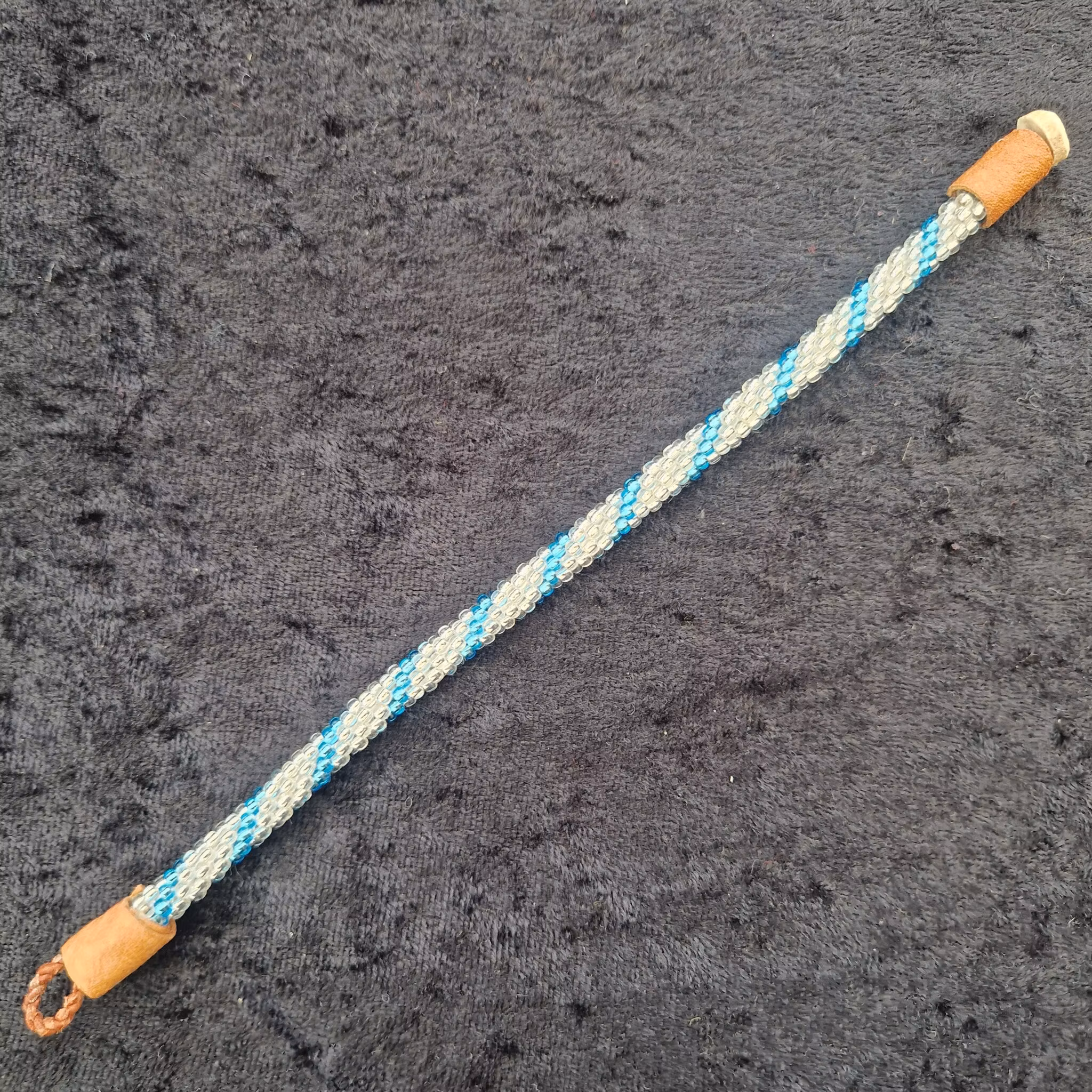 Pärlarmband 18,5 cm - silver turkos