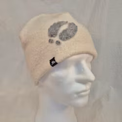 Ullmössa vit, ljusgrått renspår