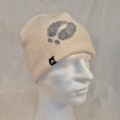 Ullmössa vit, ljusgrått renspår