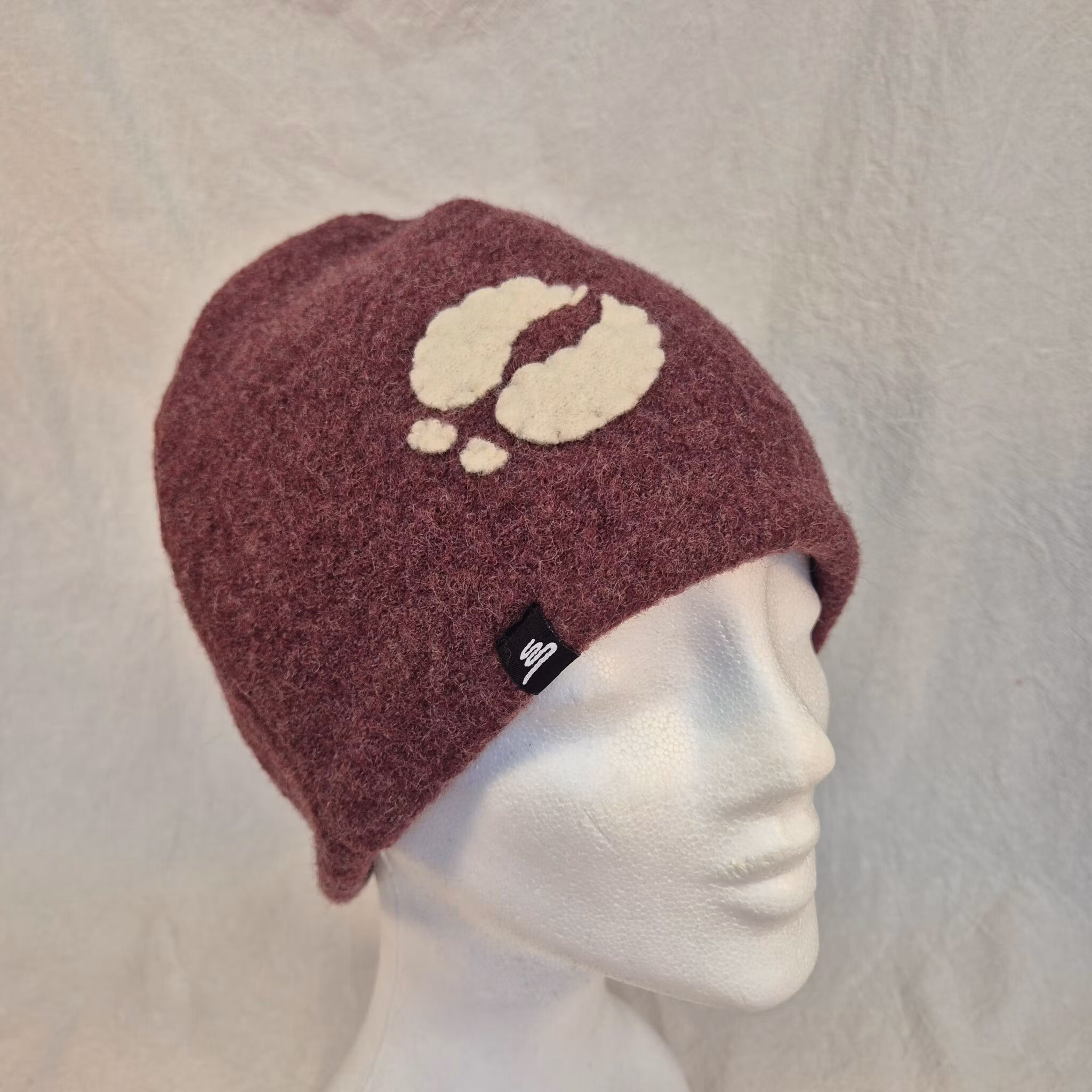 Ullmössa vinröd melerad, renspår, 2 sömmar, stl S