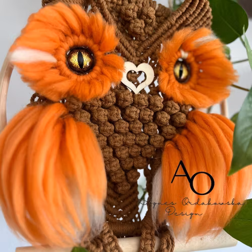 Makramé Ugglan/orange