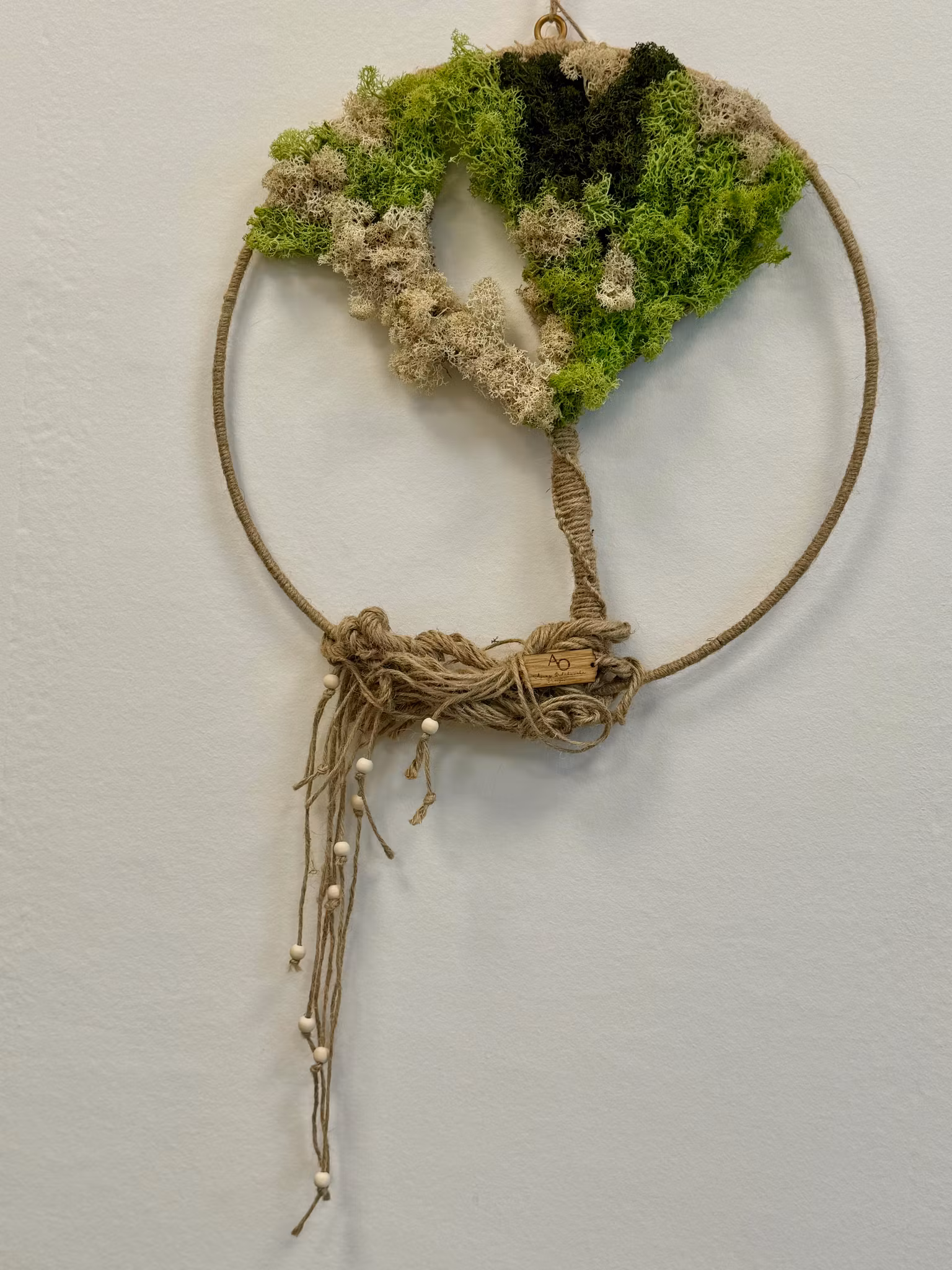 Livets träd med mossa-Macramé