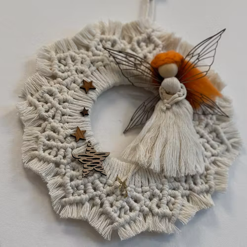 Macrame Boho Ängel-krans