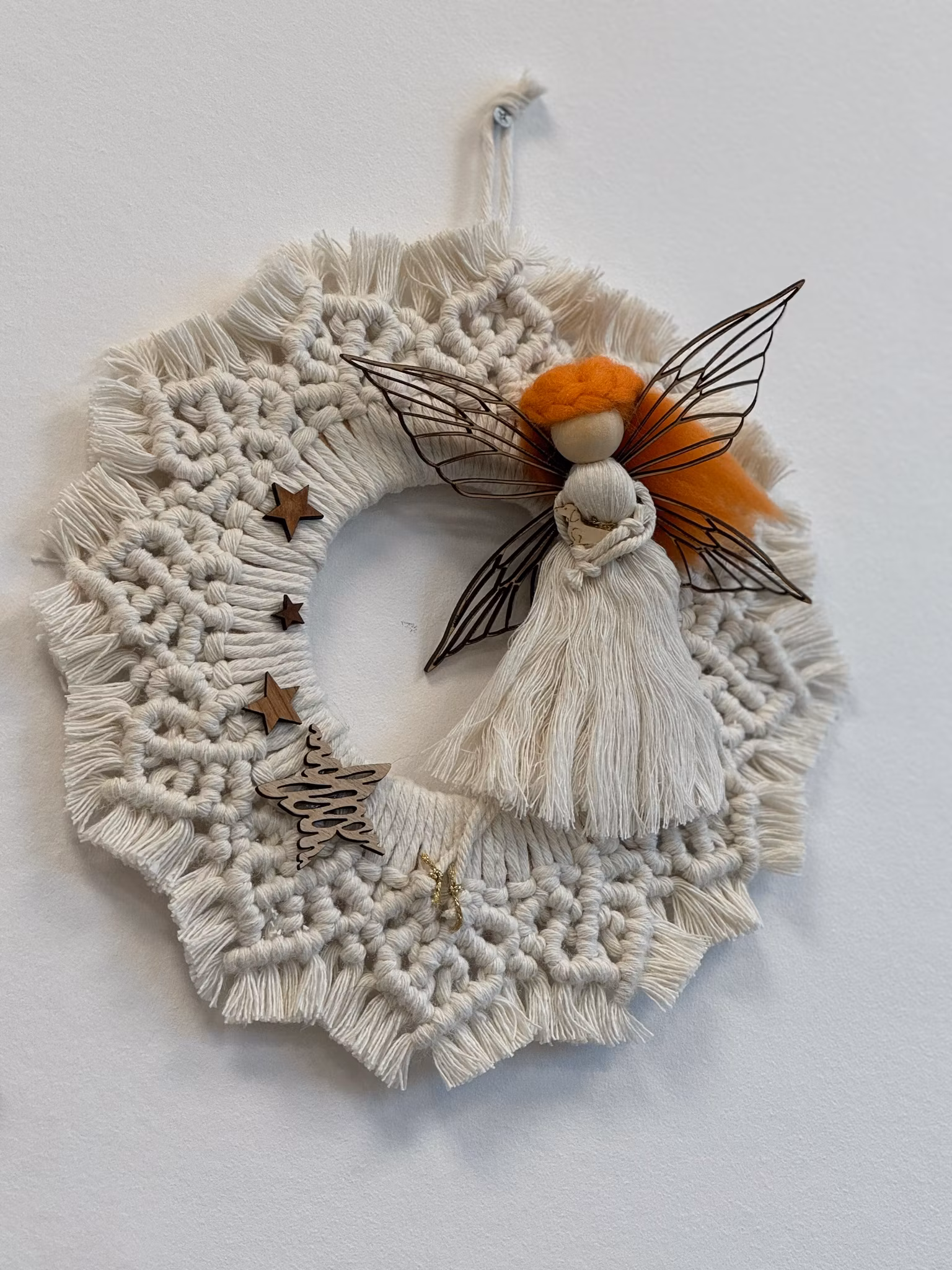 Macrame Boho Ängel-krans