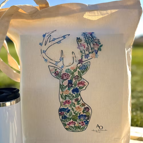 TYGPÅSE - HJORT/BLOMMA