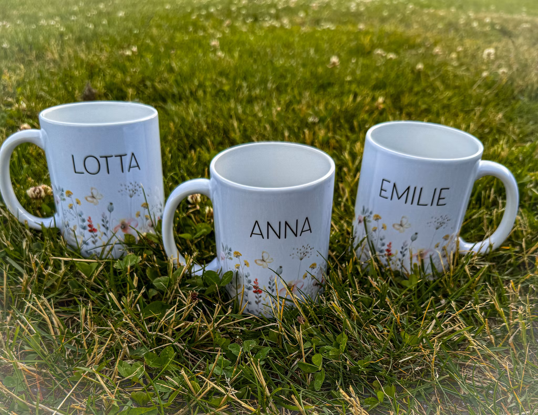 Blommor-Personlig Mugg med namn
