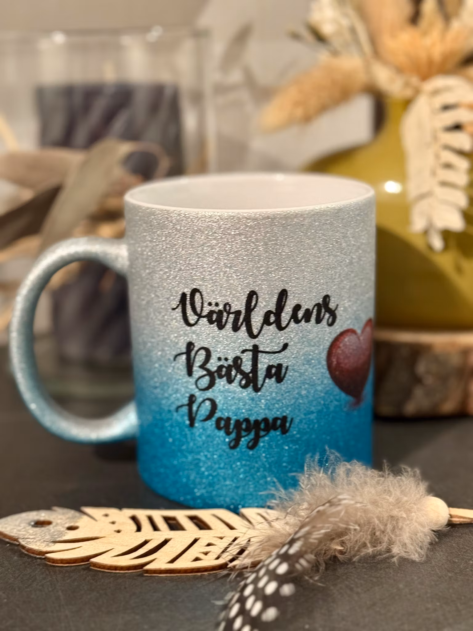 Glitter mugg-Världens bästa Pappa