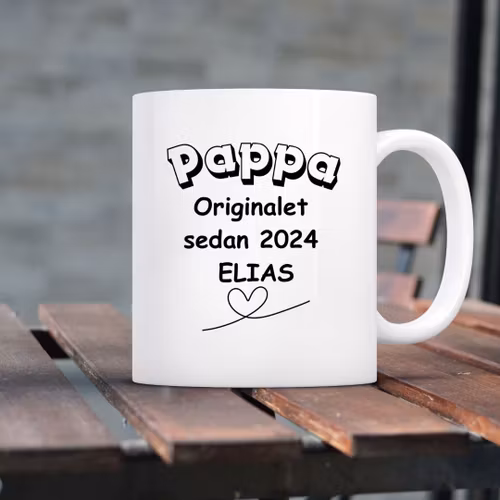 Personlig pappa mugg- Pappa originalet sedan år med namn