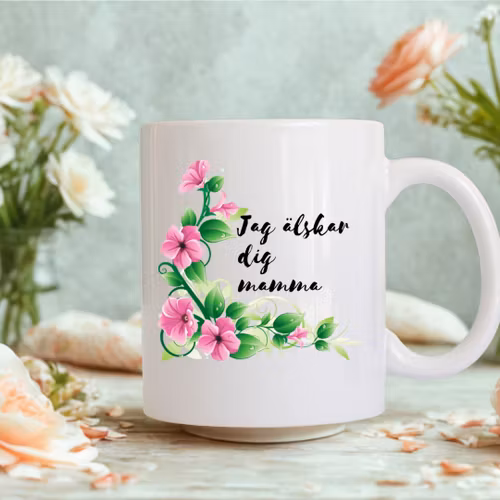 Personlig mugg-Jag/Vi älskar dig mamma