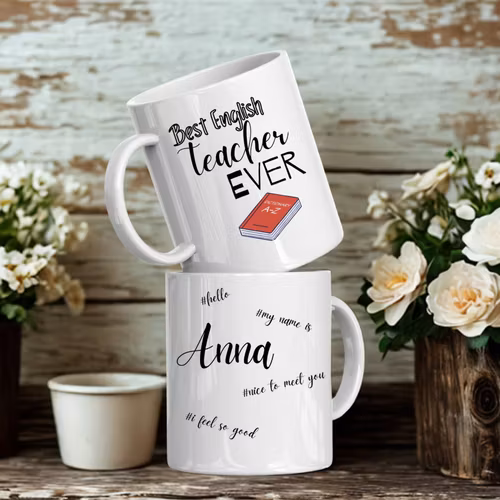 Personlig mugg - Best english teacher ever med namn