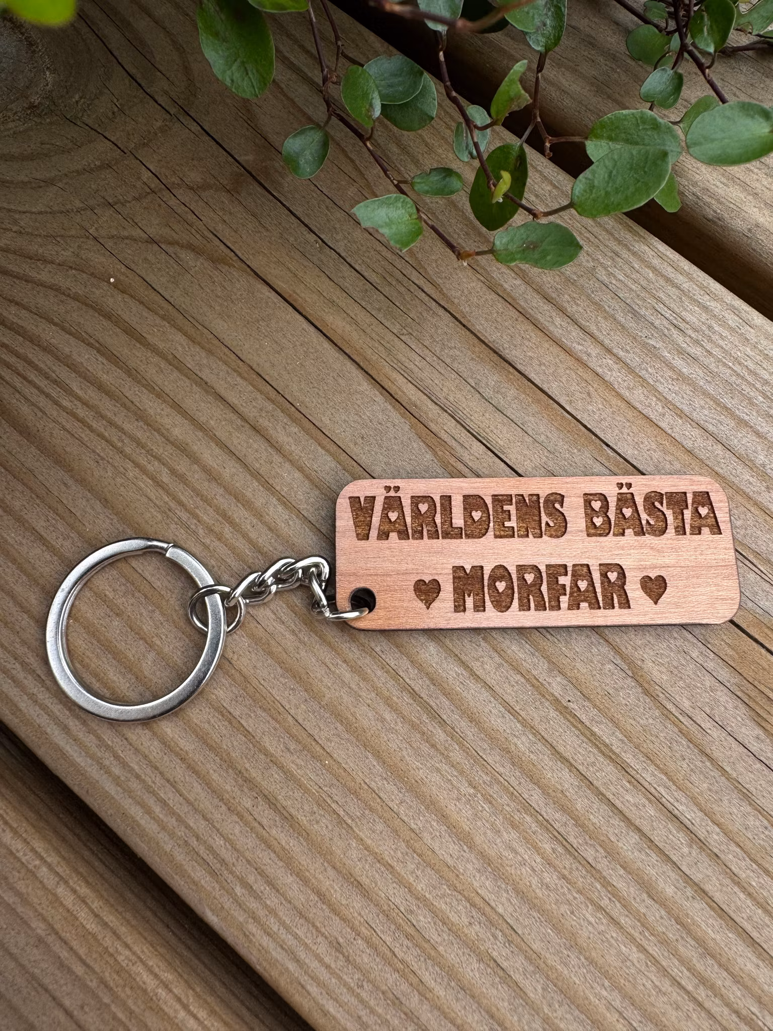 Nyckelring i trä - Världens Bästa