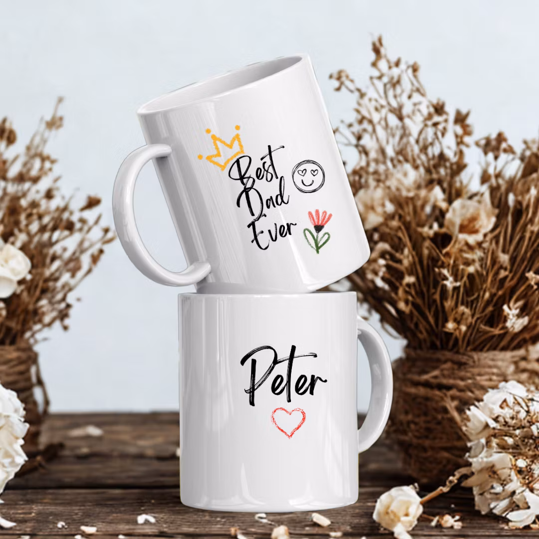 Personlig mugg Best Dad Ever med namn