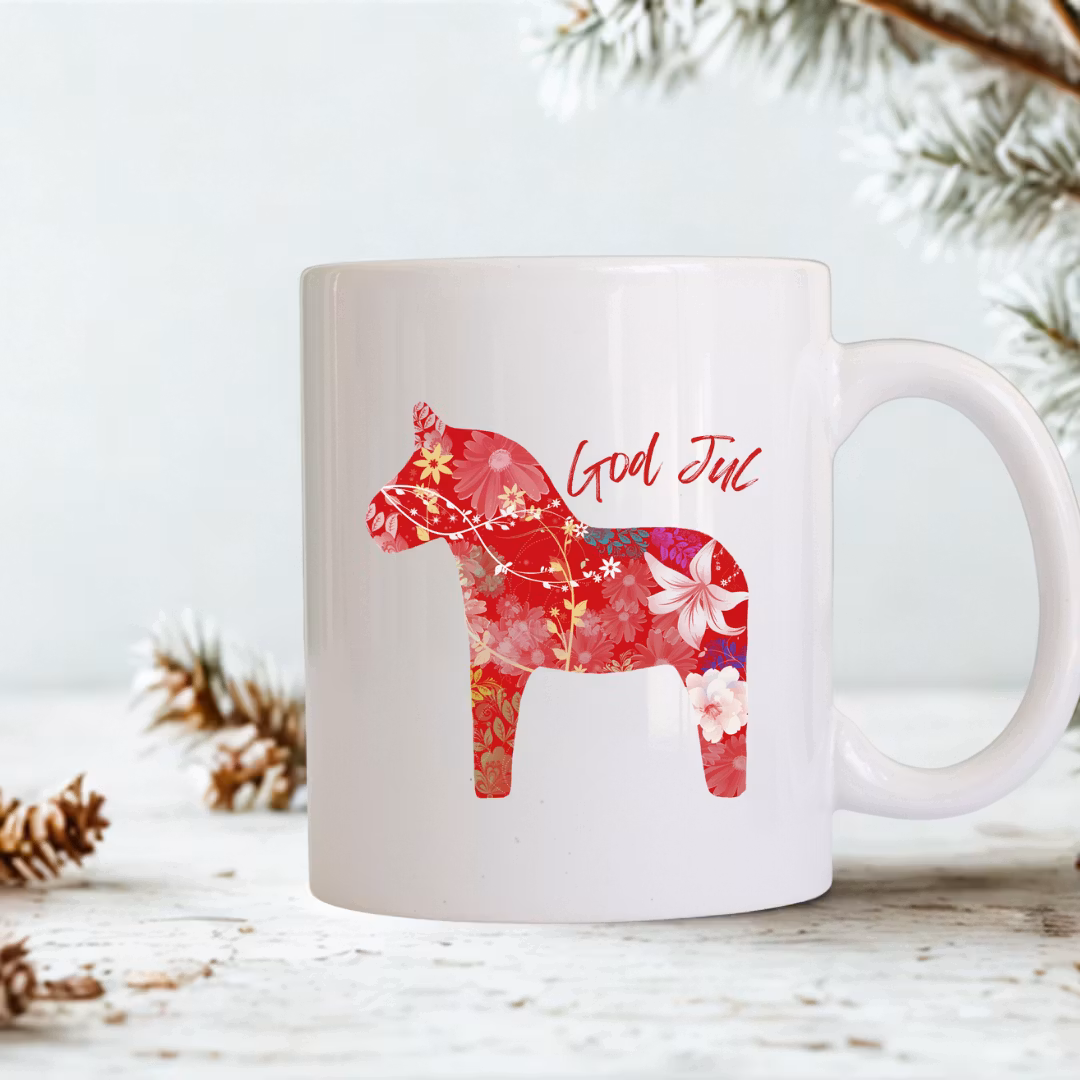 Julmugg - Dalahäst  med personlig text