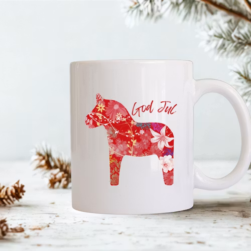 Julmugg - Dalahäst med personlig text