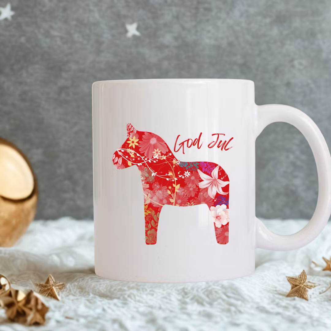 Julmugg - Dalahäst  med personlig text