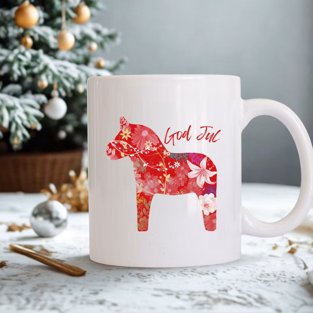 Julmugg - Dalahäst  med personlig text