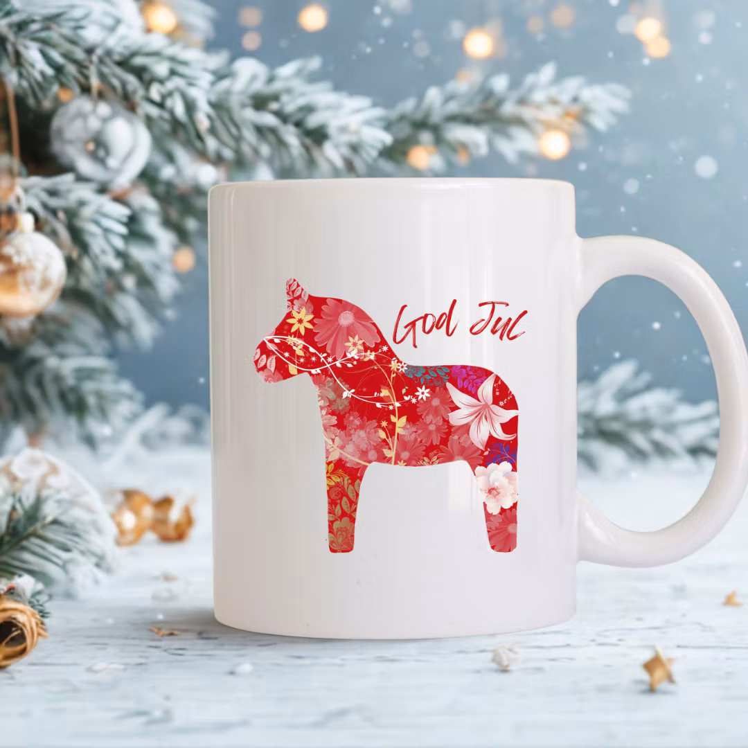 Julmugg - Dalahäst  med personlig text