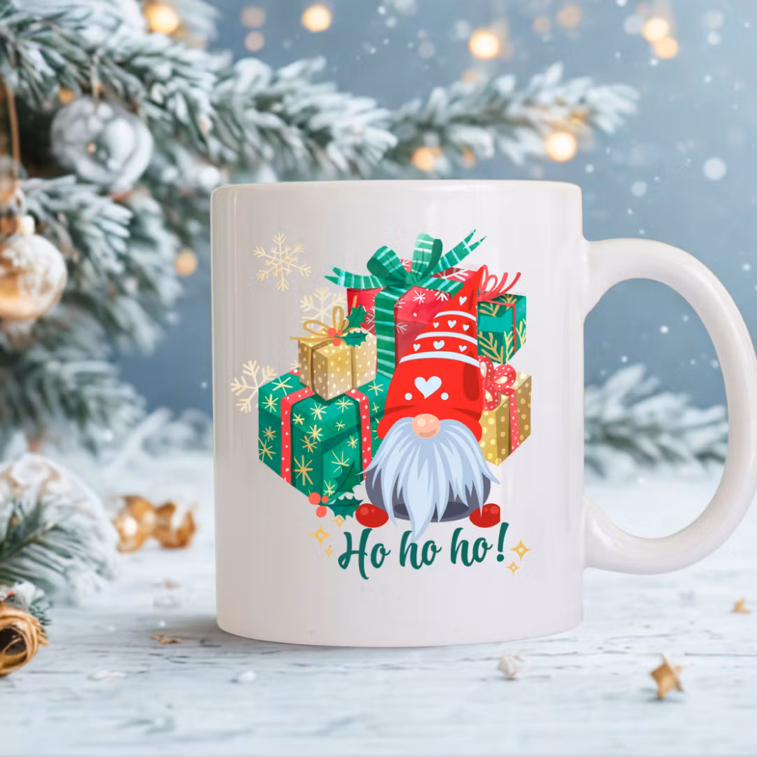 Julmugg 325 ml – HO HO HO & personlig text eller bild