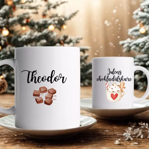 Julmugg 325 ml -Julens chokladälskare med personlig text/namn