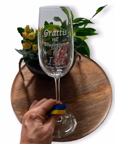 Personligt Champagneglas med gravyren