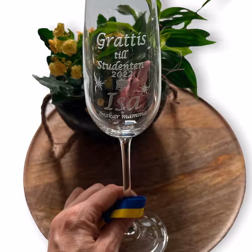 Personligt Champagneglas med gravyren