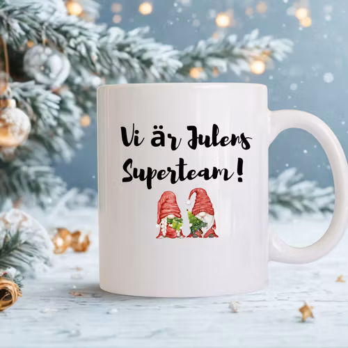 Julmugg – “Vi är julens superteam med personlig text/namn