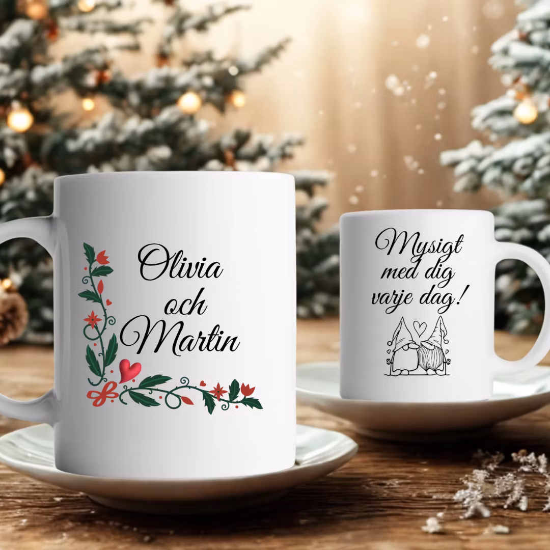 Julmugg – “Mysigt med dig varje dag” med personlig text / namn