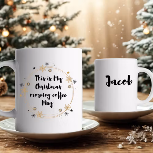 Julmugg- This is my Christmas morning coffee mug med namn
