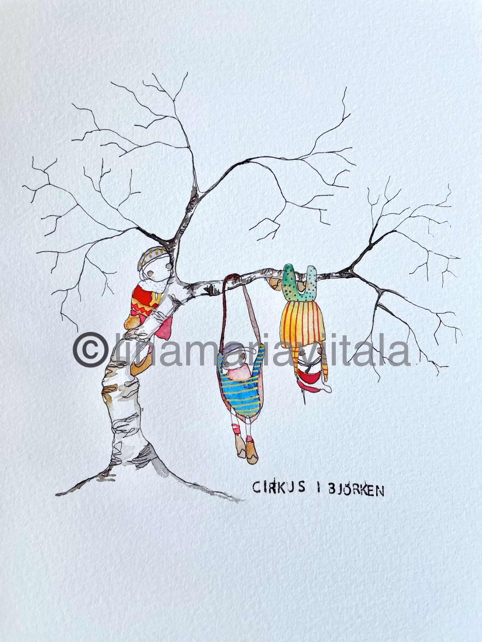 Fine Art Print A4 ” cirkus i björken”