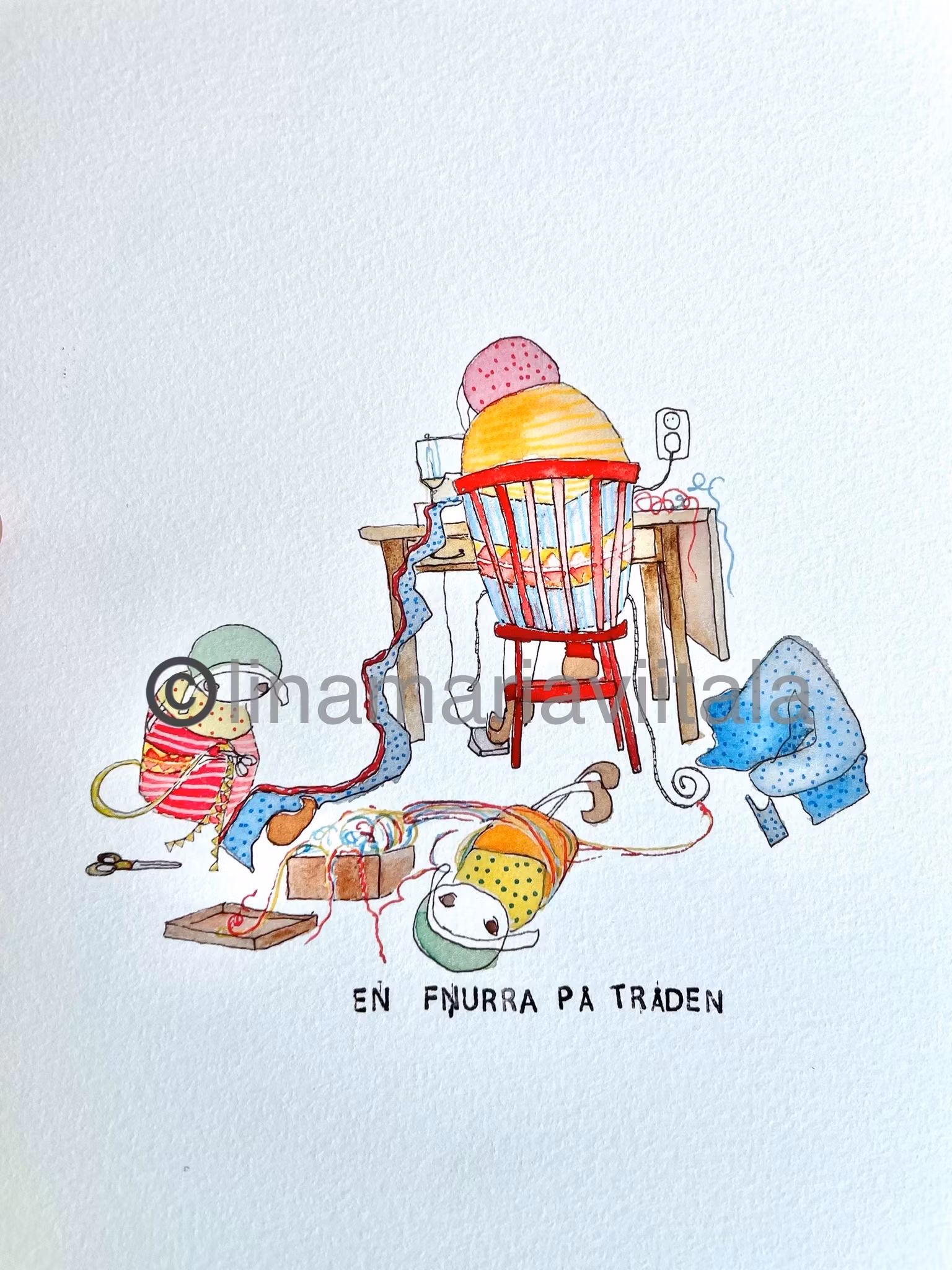 Fine Art Print A4 ” En fnurra på tråden”