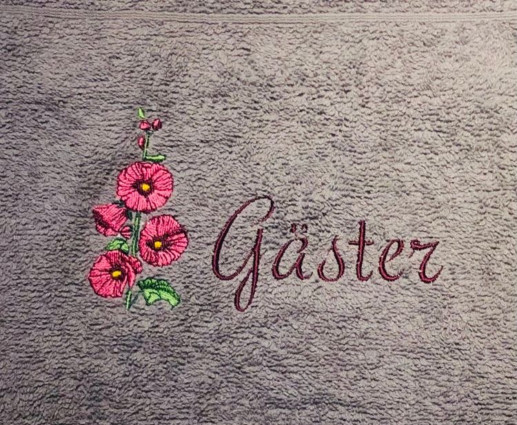 Gästhandduk Grå med blomma