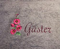 Gästhandduk Grå med blomma