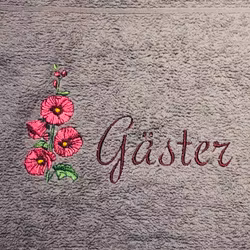 Gästhandduk Grå med blomma