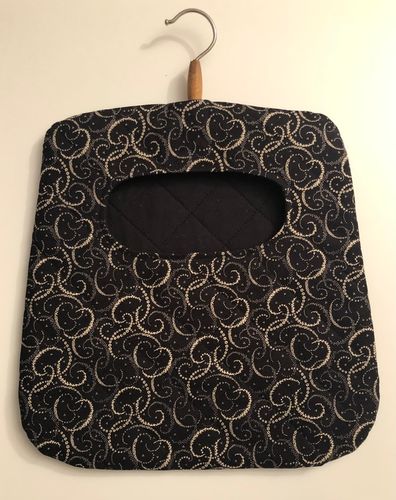 Svart/beige påse, svart insida